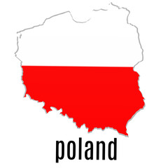 Obraz premium map of poland in flag colors