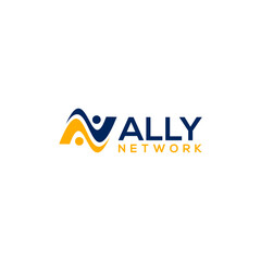 AN Ally Network Logo Design - obrazy, fototapety, plakaty