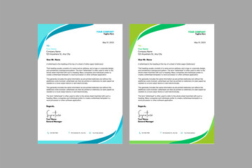 corporate modern letterhead design template with two color set. creative modern letter head design template for your project. letterhead, letter head, Business letterhead