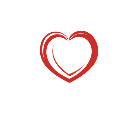 Heart logo love design passion symbol illustration