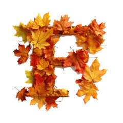 letter contains autumn leaves, maple leaf with generative ai