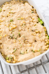 Macaroni and cheese with broccoli