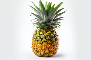 Fototapeta premium Delicious pineapple close-up, isolated on white background