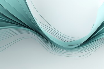 Abstract cyan lines on a light grey background, Generative ai