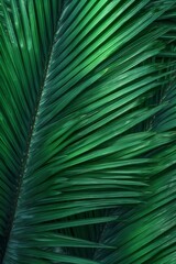 Obraz na płótnie Canvas Palm leaf texture natural tropical green leaf close up. Generative AI