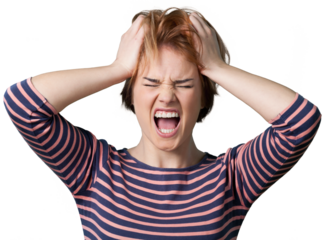 Scream woman with Emotional Stress