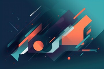 Abstract geometric background Dynamic shapes composition, Generative ai