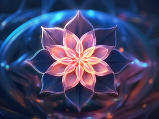 An intricate blooming lotus flower background, generative AI art illustration