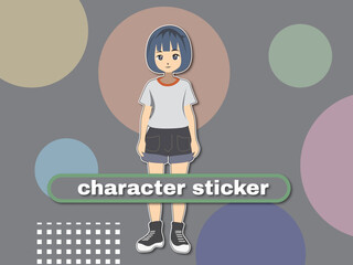 Free vector cheerful cute girl hand drawn cartoon art illustration