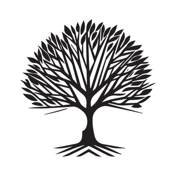 This is a Tree Line art Vector Silhouette, Tree Clipart