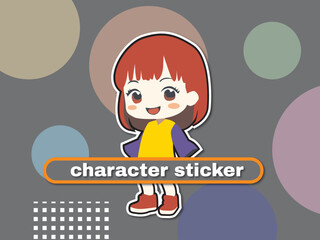 Free vector cheerful cute girl hand drawn cartoon art illustration