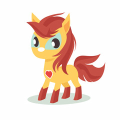 Superhero horse, sticker clipart for kids, simple and cute. vector art