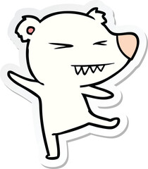 sticker of a dancing polar bear cartoon