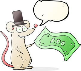 freehand drawn speech bubble cartoon rich mouse
