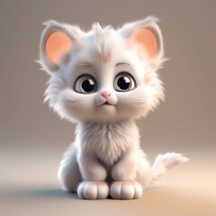Fototapeta premium Cat, cute furry animal. Beautiful illustration picture. Generative AI