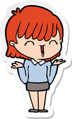 sticker of a cartoon woman