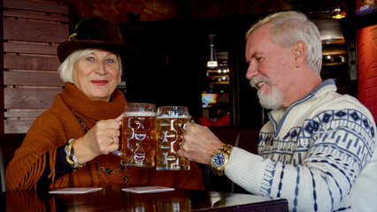 Cute couple elderly man and woman