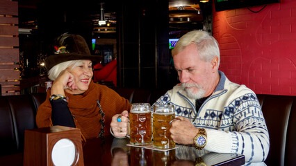 Cute couple elderly man and woman