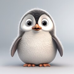 Naklejka premium Penguin, cute furry animal. Beautiful illustration picture. Generative AI