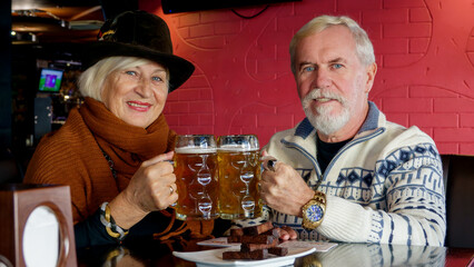 Cute couple elderly man and woman