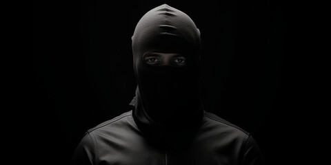 Verbrecher Mann im Schatten mit Kaputze anonym, ai generativ - obrazy, fototapety, plakaty