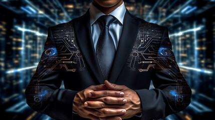 Generated with AI - Unlocking Business Success: How Businessmen Harness Technology, Deals, Money, and Cyber security