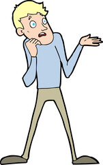 cartoon nervous man