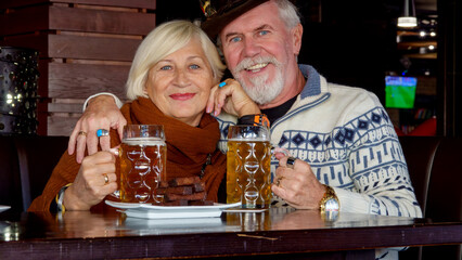 Cute couple elderly man and woman