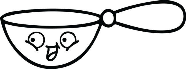 line drawing cartoon of a measuring spoon