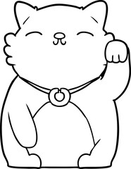 cartoon cat waving