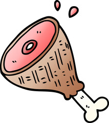 cartoon doodle cooked meat