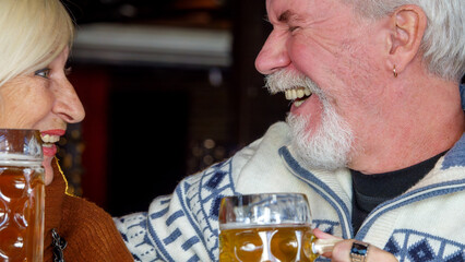 Cute couple elderly man and woman