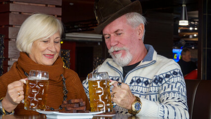 Cute couple elderly man and woman