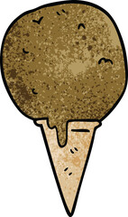 cartoon doodle ice cream cone