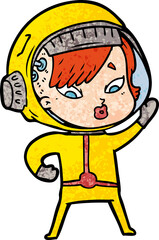 cartoon astronaut woman