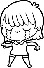 cartoon woman crying