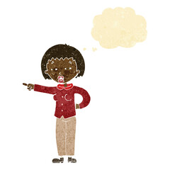 cartoon woman telling off with thought bubble