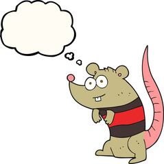 freehand drawn thought bubble cartoon rat
