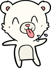 rude cartoon polar bear sticking out tongue