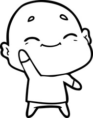 happy cartoon bald man