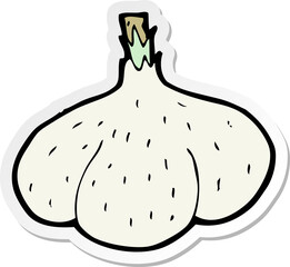 sticker of a cartoon garlic