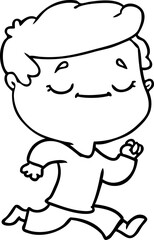 cartoon peaceful man running
