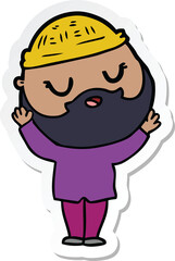 sticker of a cartoon man with beard