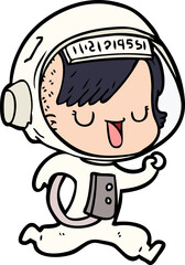 cartoon astronaut woman