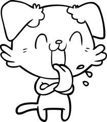 cartoon panting dog