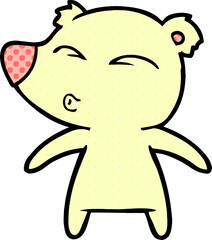 cartoon whistling bear