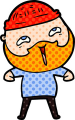 cartoon happy bearded man