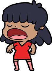 cartoon woman talking loudly