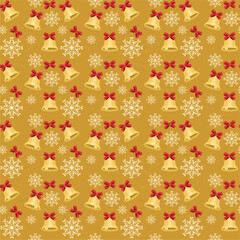 Seamless pattern with bells Christmas New Year print