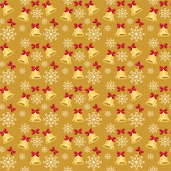 Seamless pattern with bells Christmas New Year print
